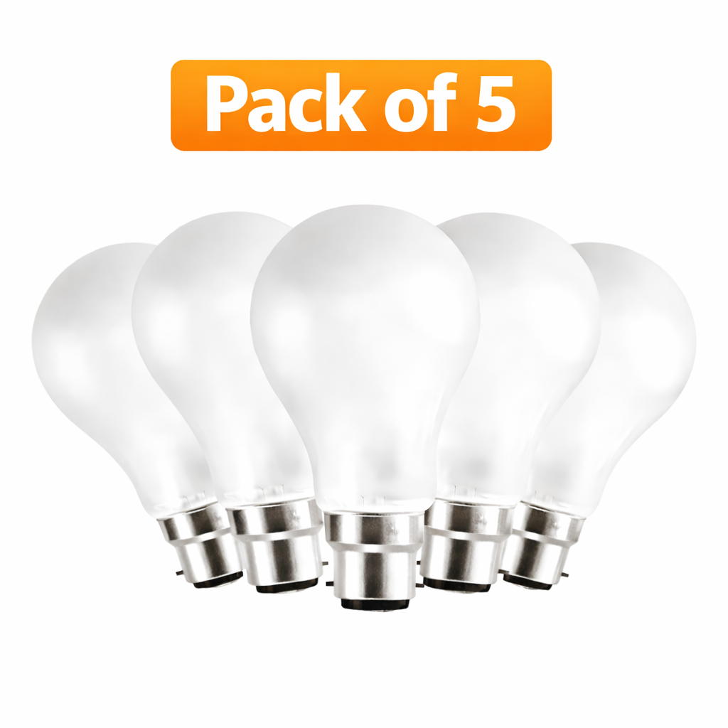 5 Pack 100W Incandescent GLS 22mm Ba22d/BC Clear