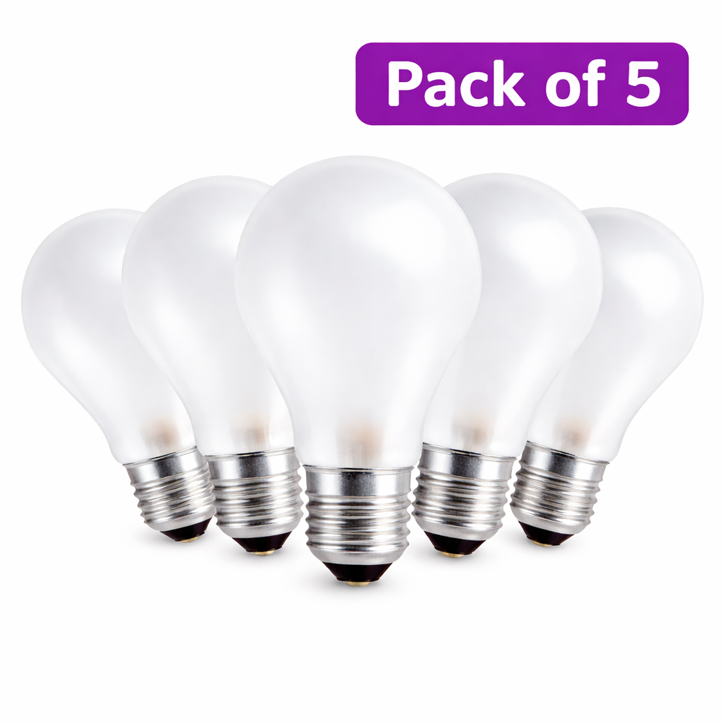 5 Pack 100W Incandescent GLS 26-27mm ES/E27 Clear