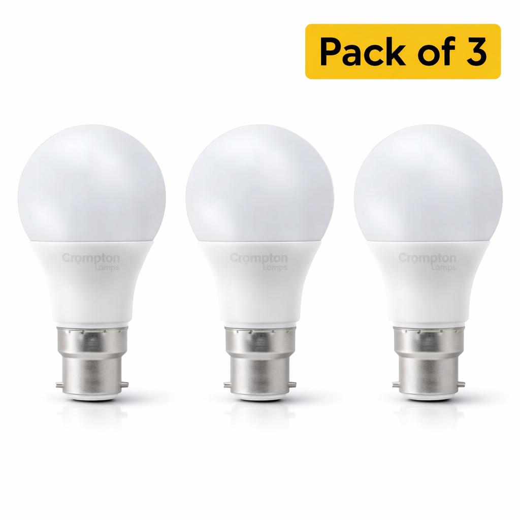 3 Pack Crompton 7W BC Very Warm White LED GLS Bulb (60W Incandescent Equivalent)