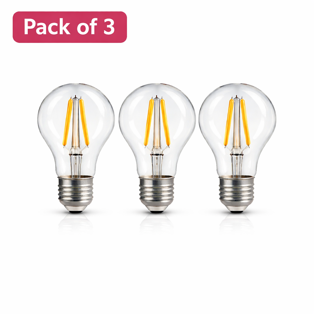3 Pack Calex Dimmable 7W LED Filament GLS ES Very Warm White Clear (60W Equivalent)