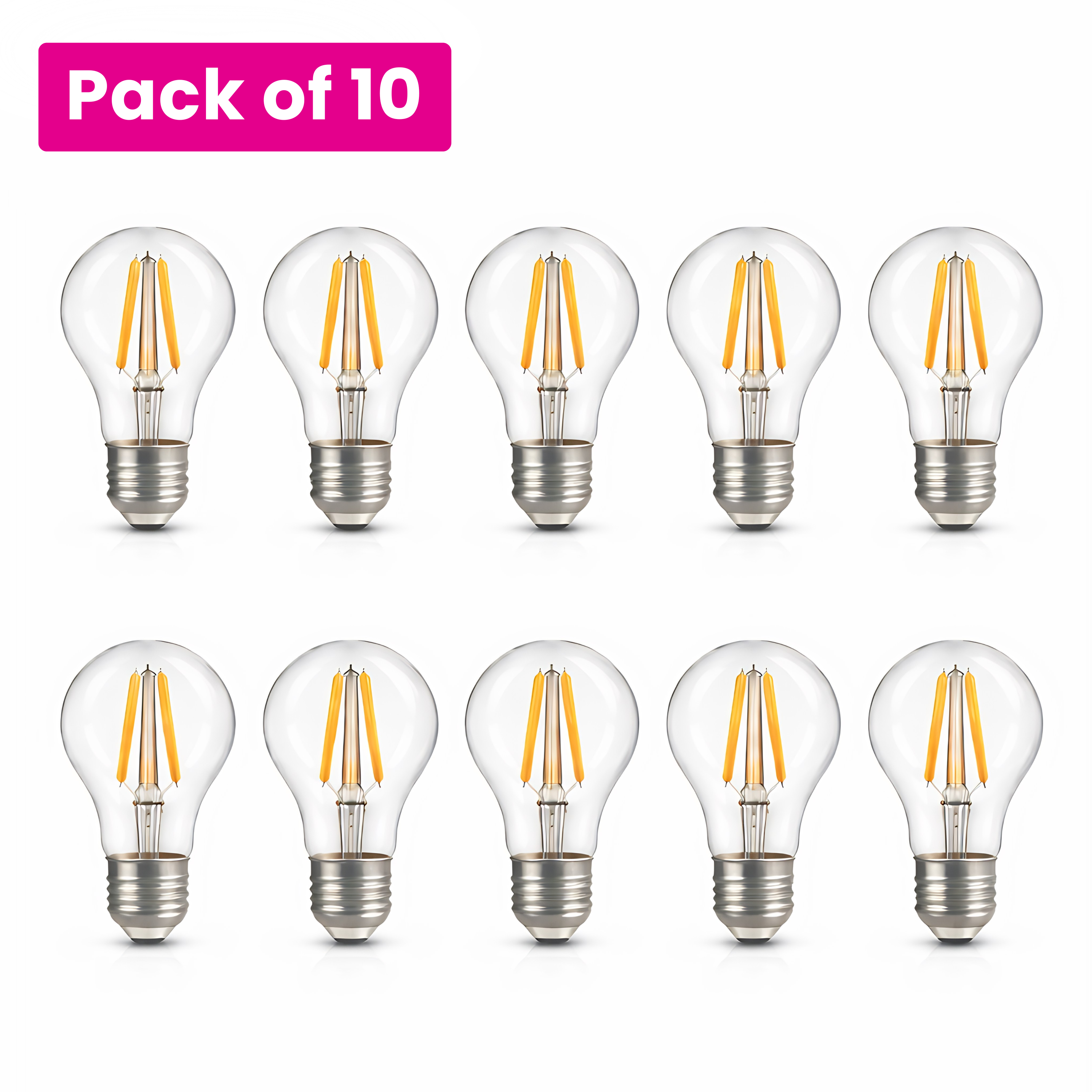 10 Pack Calex 7W Dimmable LED Filament GLS ES Very Warm White Clear Light Bulbs (60W Equivalent)