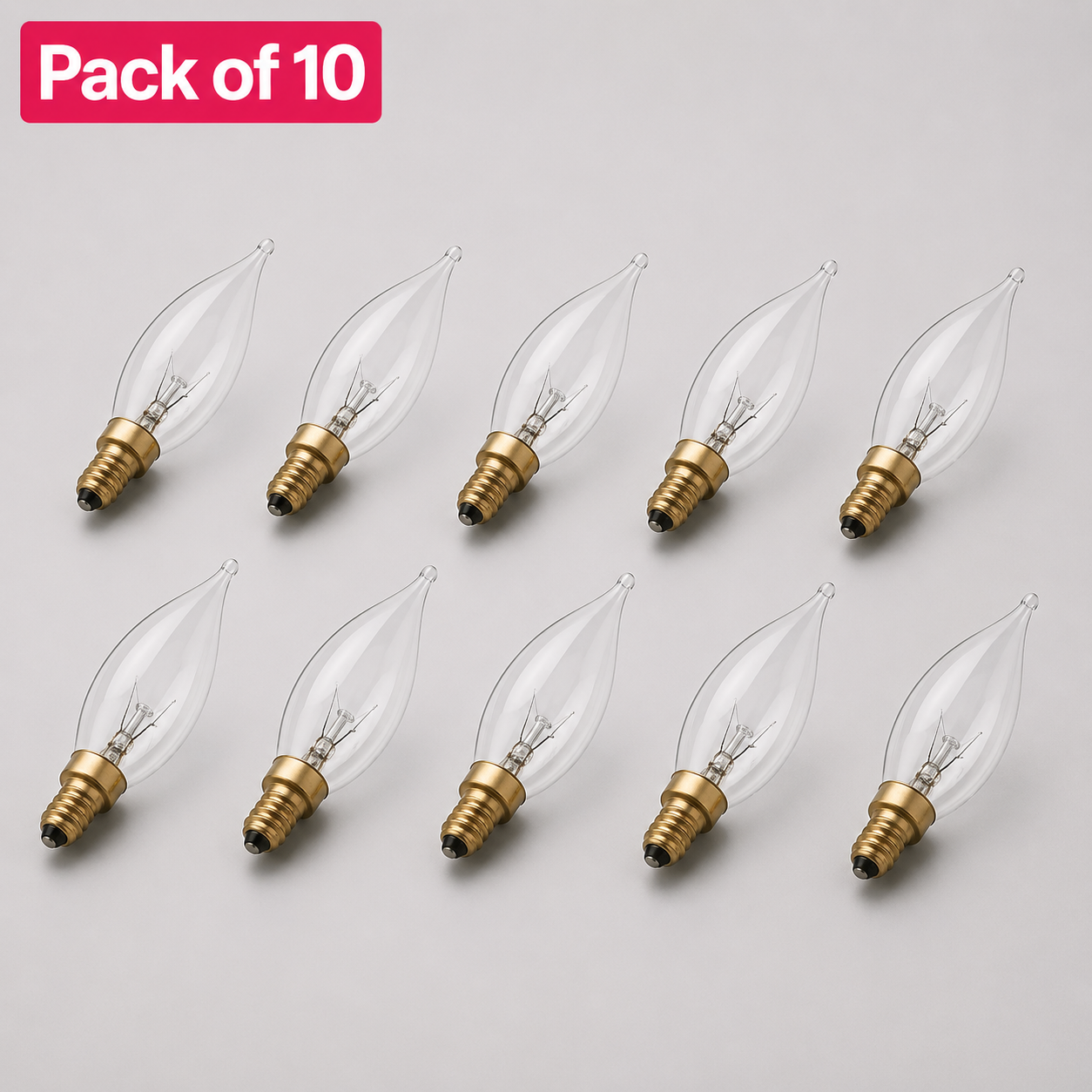5 Pack 25W Incandescent Candle 14mm E14/SES Clear