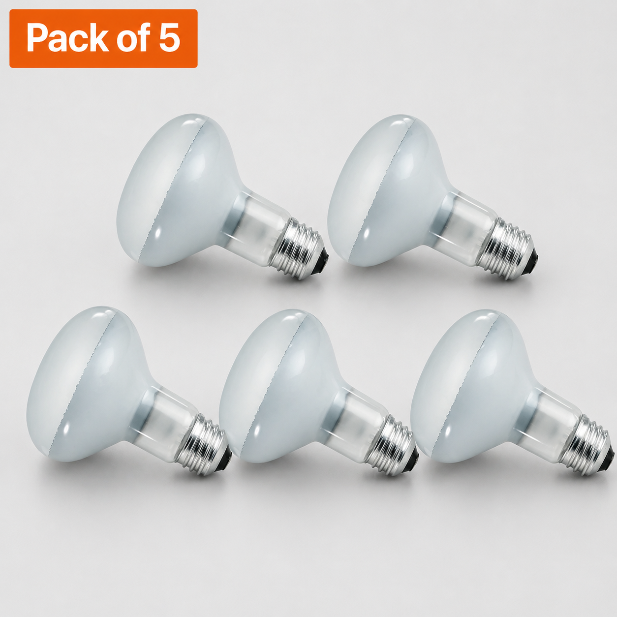5 Pack 100W Incandescent Reflectors/Spotlights 26-27mm ES/E27 Frosted