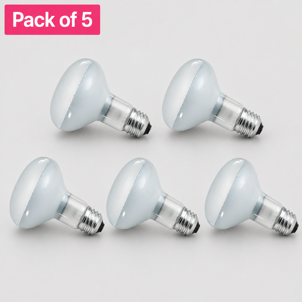 5 Pack 40W Incandescent Reflectors/Spotlights 26-27mm ES/E27 Frosted