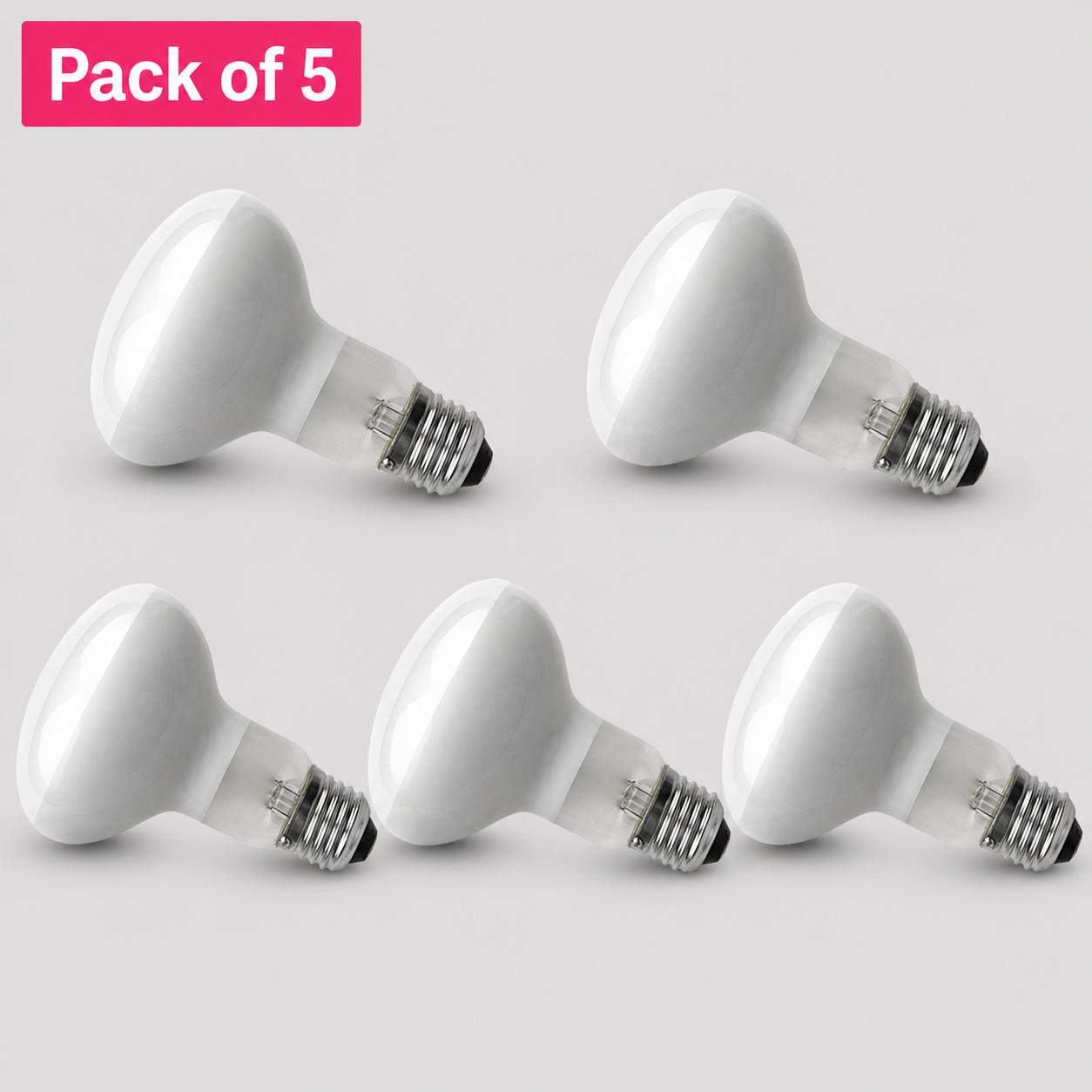 5 Pack 60W Incandescent Reflectors/Spotlights 26-27mm ES/E27 Clear
