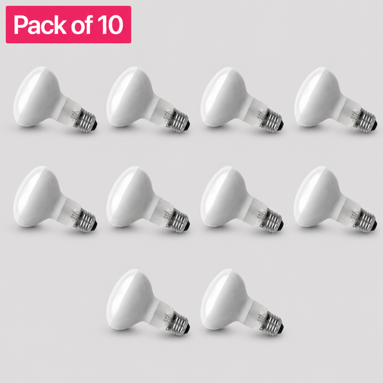 10 Pack 60W Incandescent Reflectors/Spotlights 26-27mm ES/E27 Clear