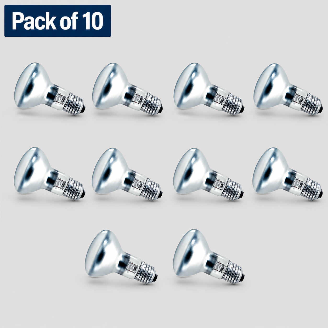 10 Pack 60W Incandescent Reflectors/Spotlights 26-27mm ES/E27 Frosted