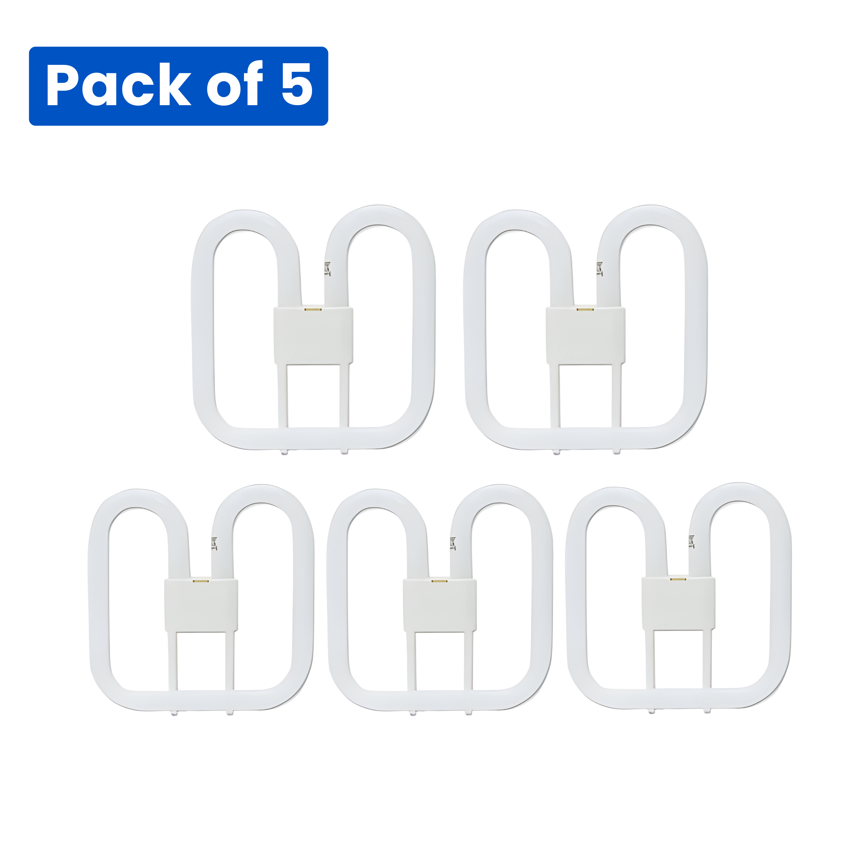 5 Pack 16W 4 Pin Compact Fluorescent DD Lamp, White (835)