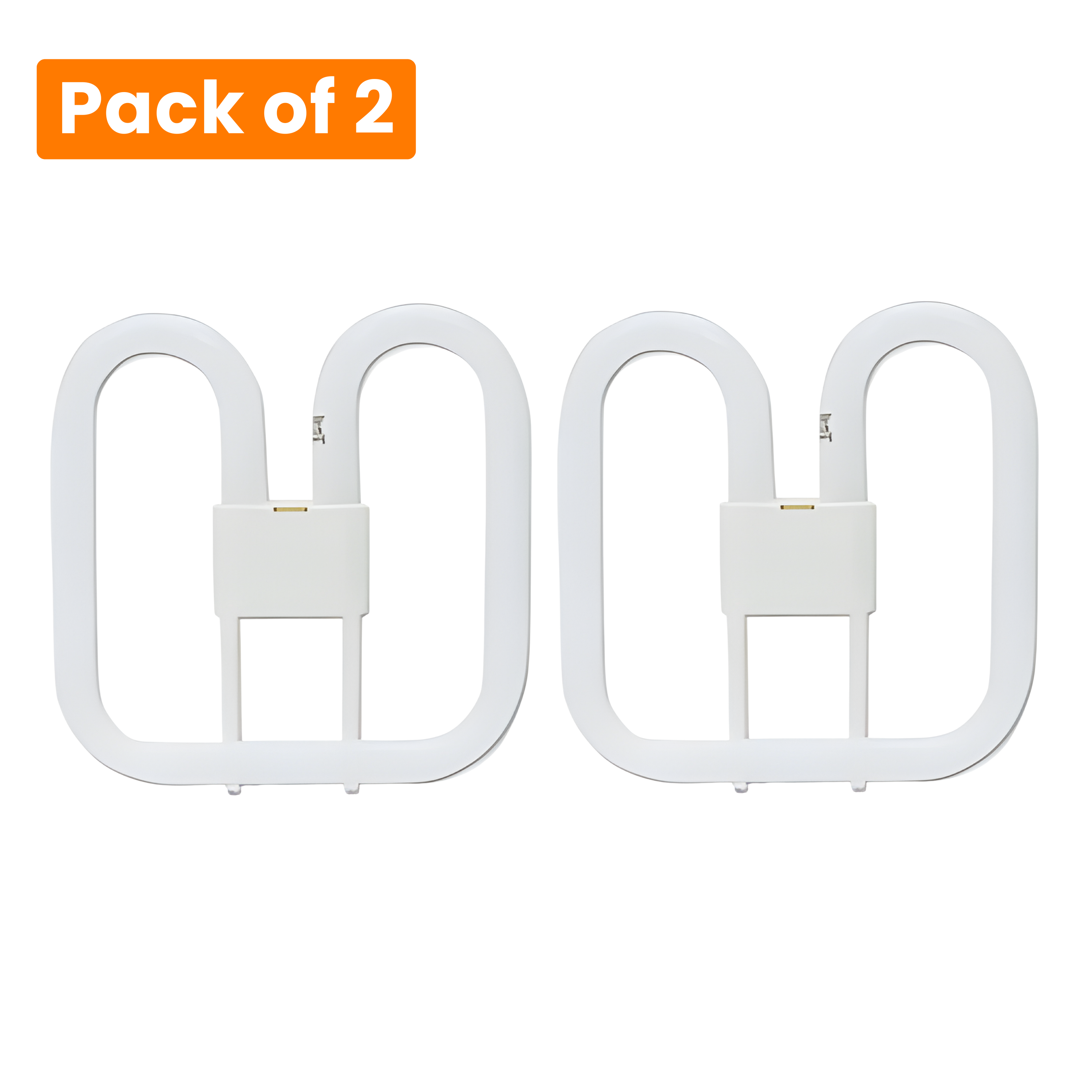 2 Pack 28W 4-Pin DD Compact Fluorescent Lamp, White 835