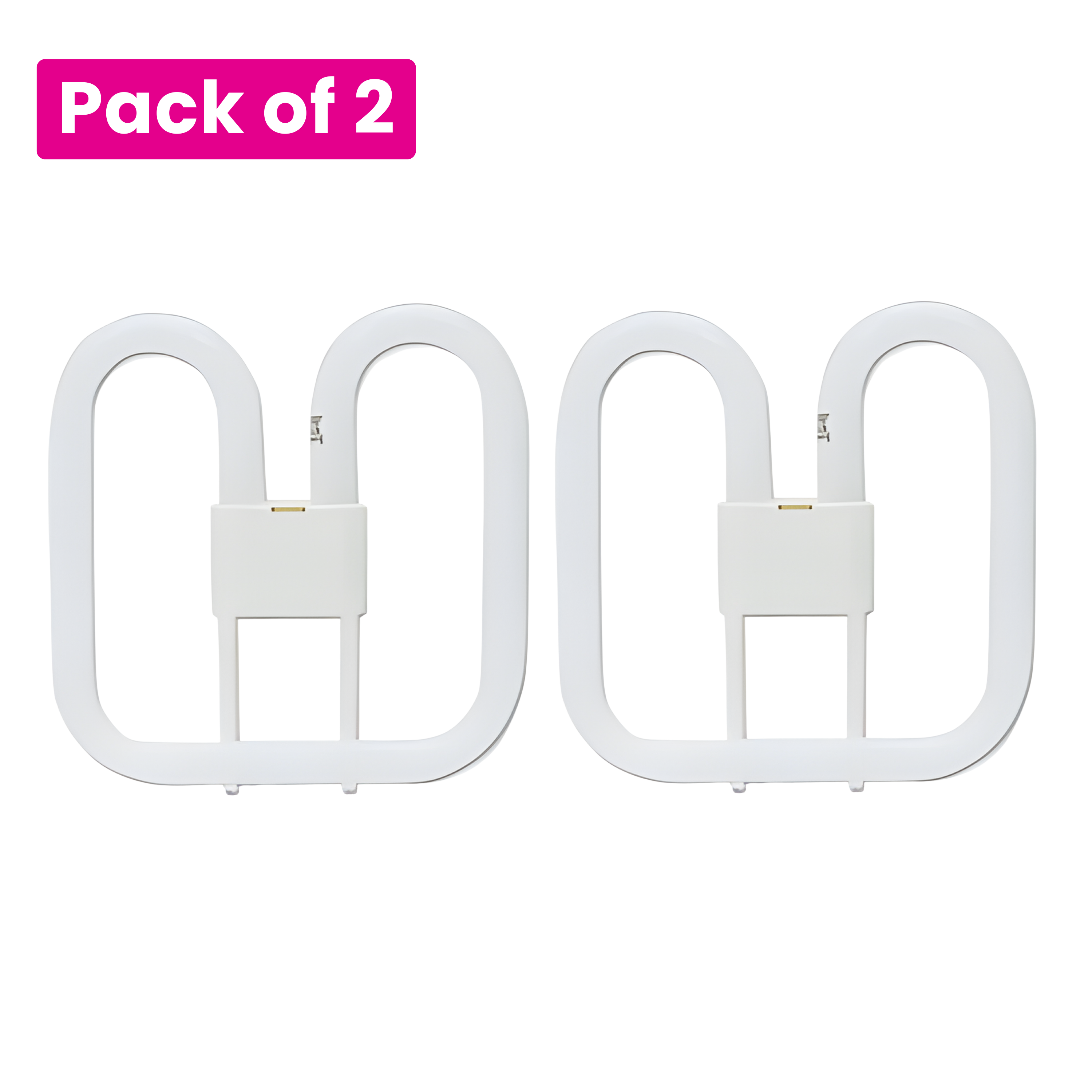 2 Pack 16W Compact Fluorescent DD Lamp, 2 Pin, White (835)