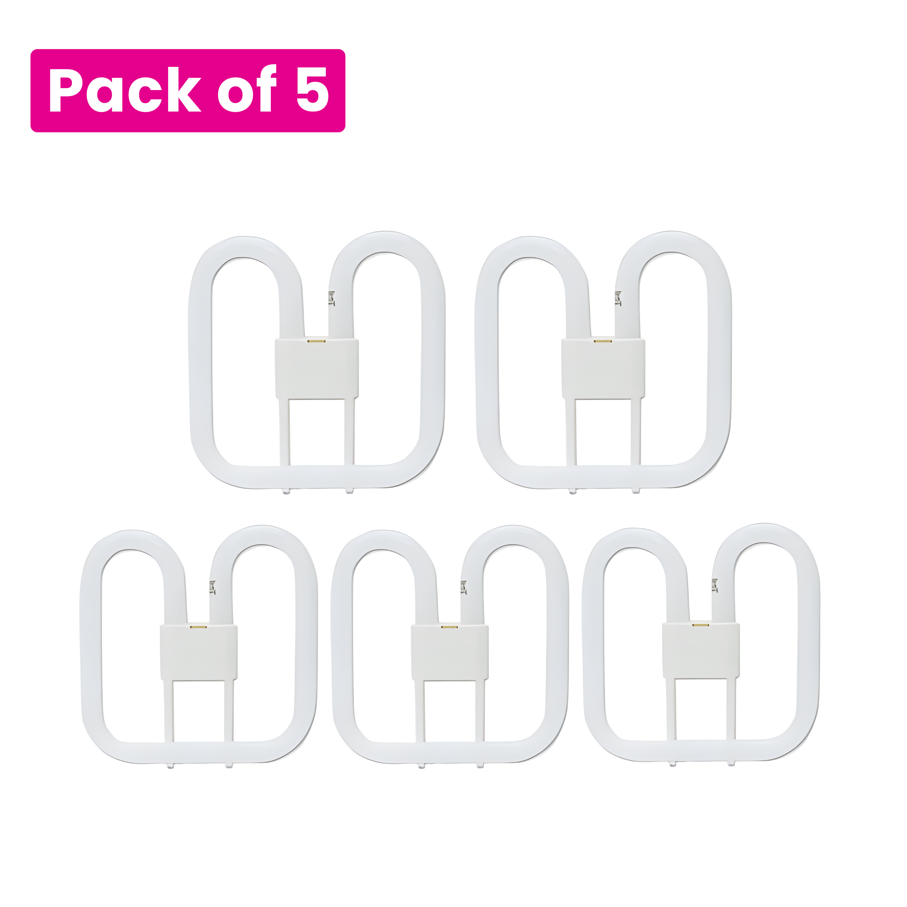5 Pack 16W 2-Pin Compact Fluorescent DD Lamp White 835