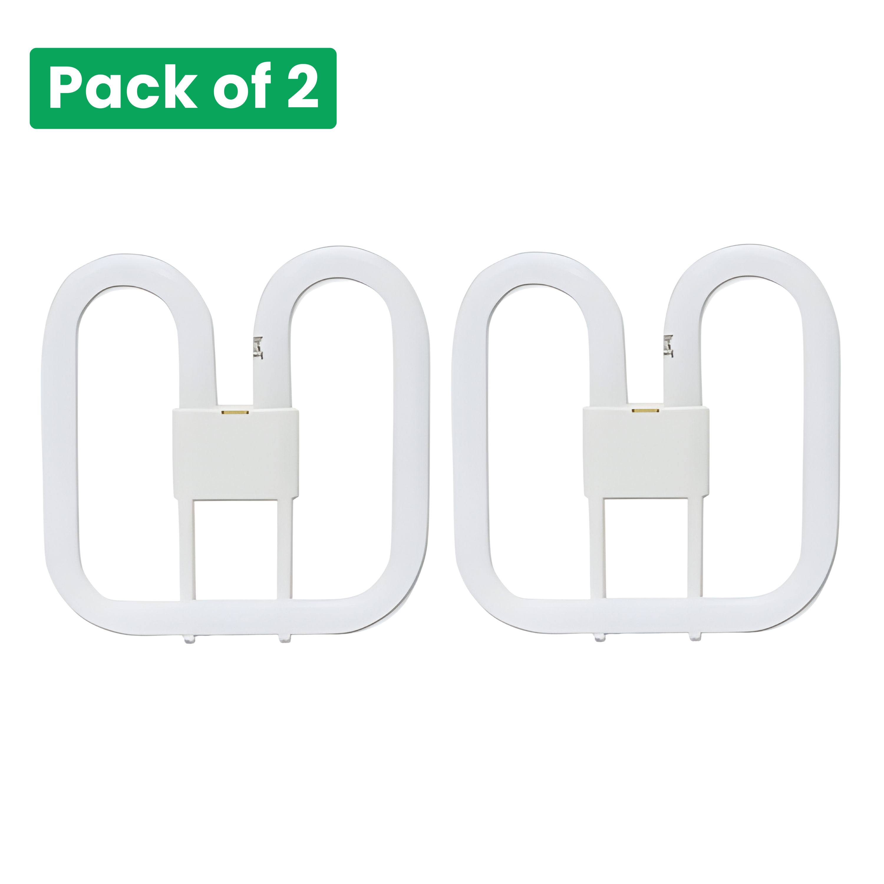 2 Pack 38W 4 Pin Compact Fluorescent DD Lamp, White 835