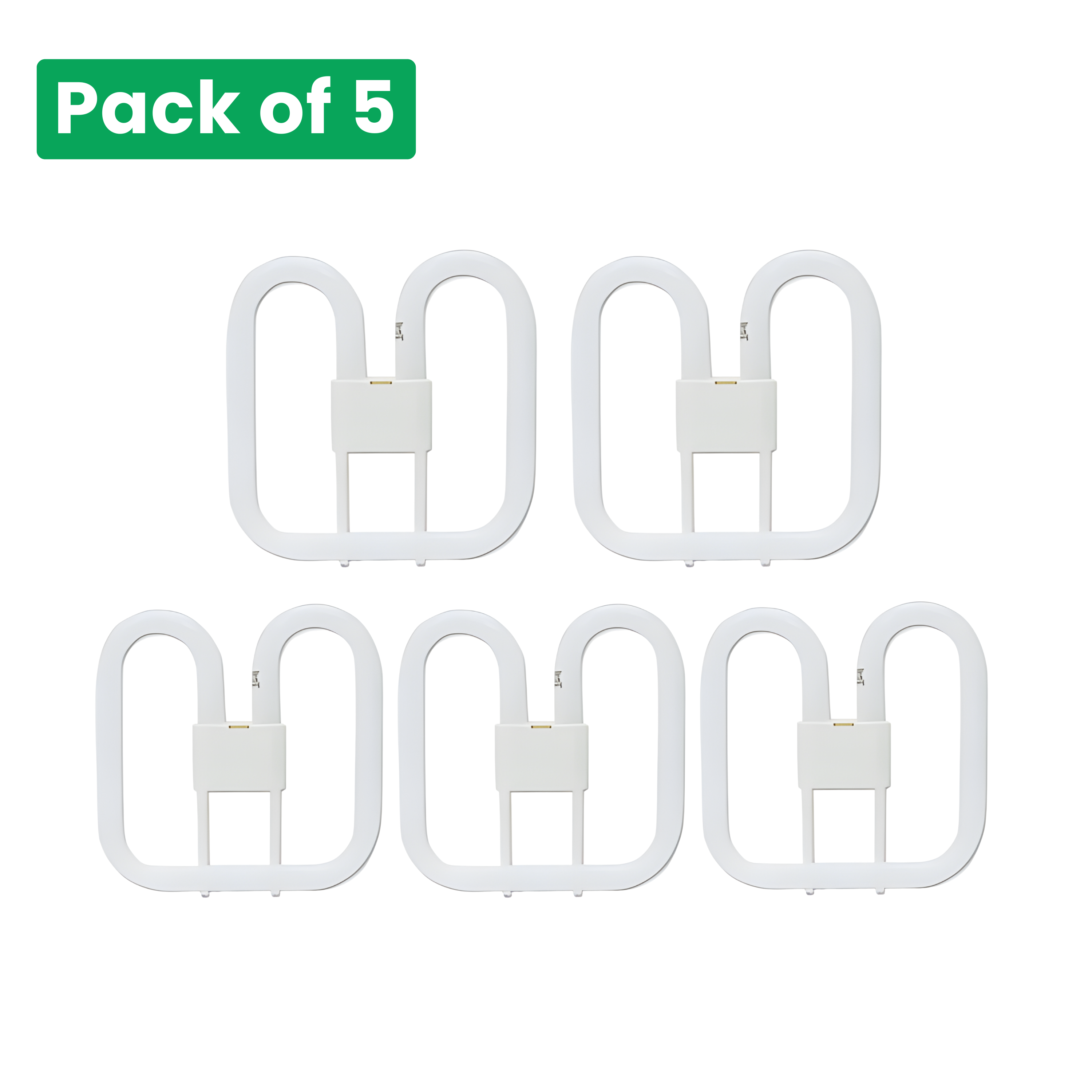 5 Pack 38W Compact Fluorescent DD Lamp 4-Pin White 835