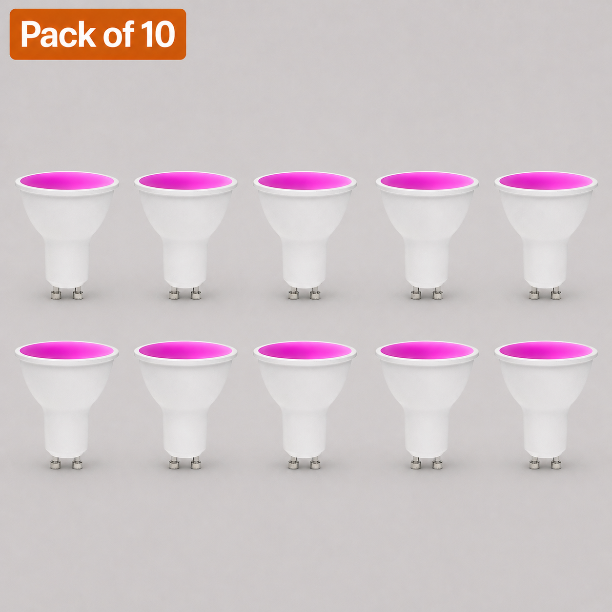 10 Pack Prolite LED Dimmable GU10 7W Magenta 50W Alternative