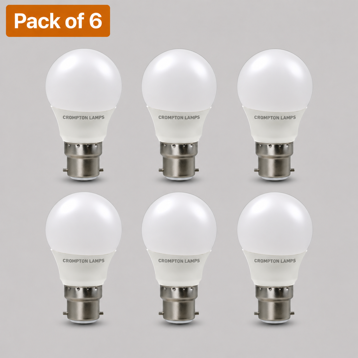6 Pack Crompton 4.2W BC LED Golfball Bulbs - Very Warm White (40W Incandescent Equivalent)