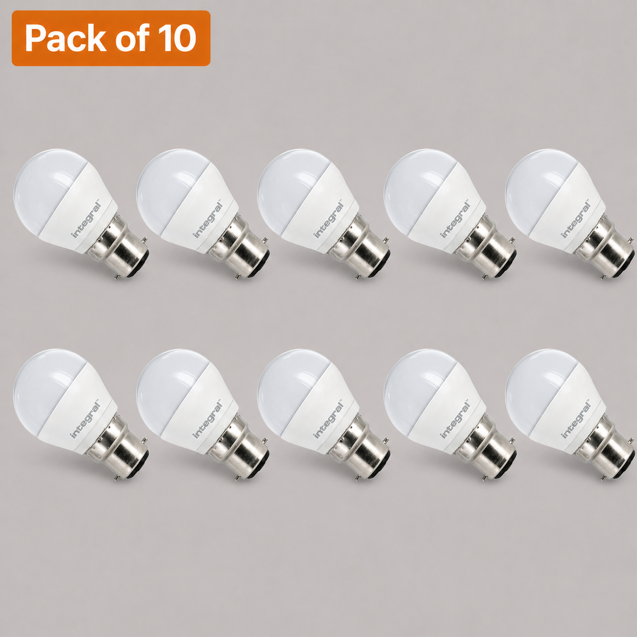 10 Pack Dimmable Frosted Golfball LED Bulbs 4.9W BC Warm White (40W Equivalent)