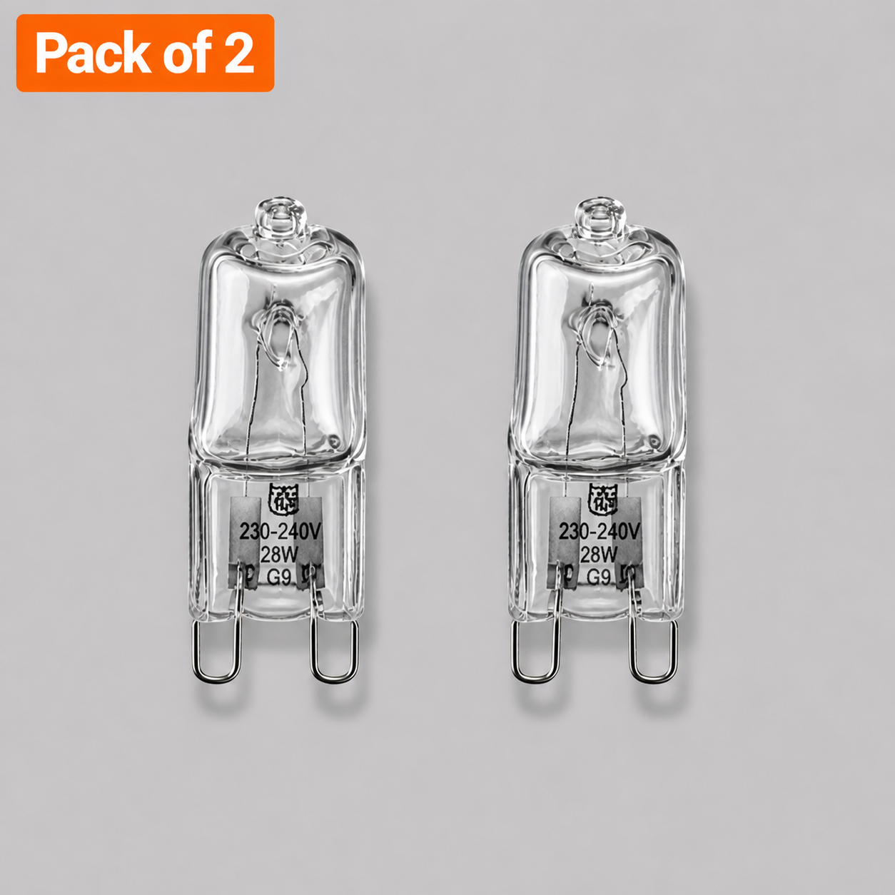 2x 60W G9 Halogen Capsule Bulb 240V Clear 950lm Warm White