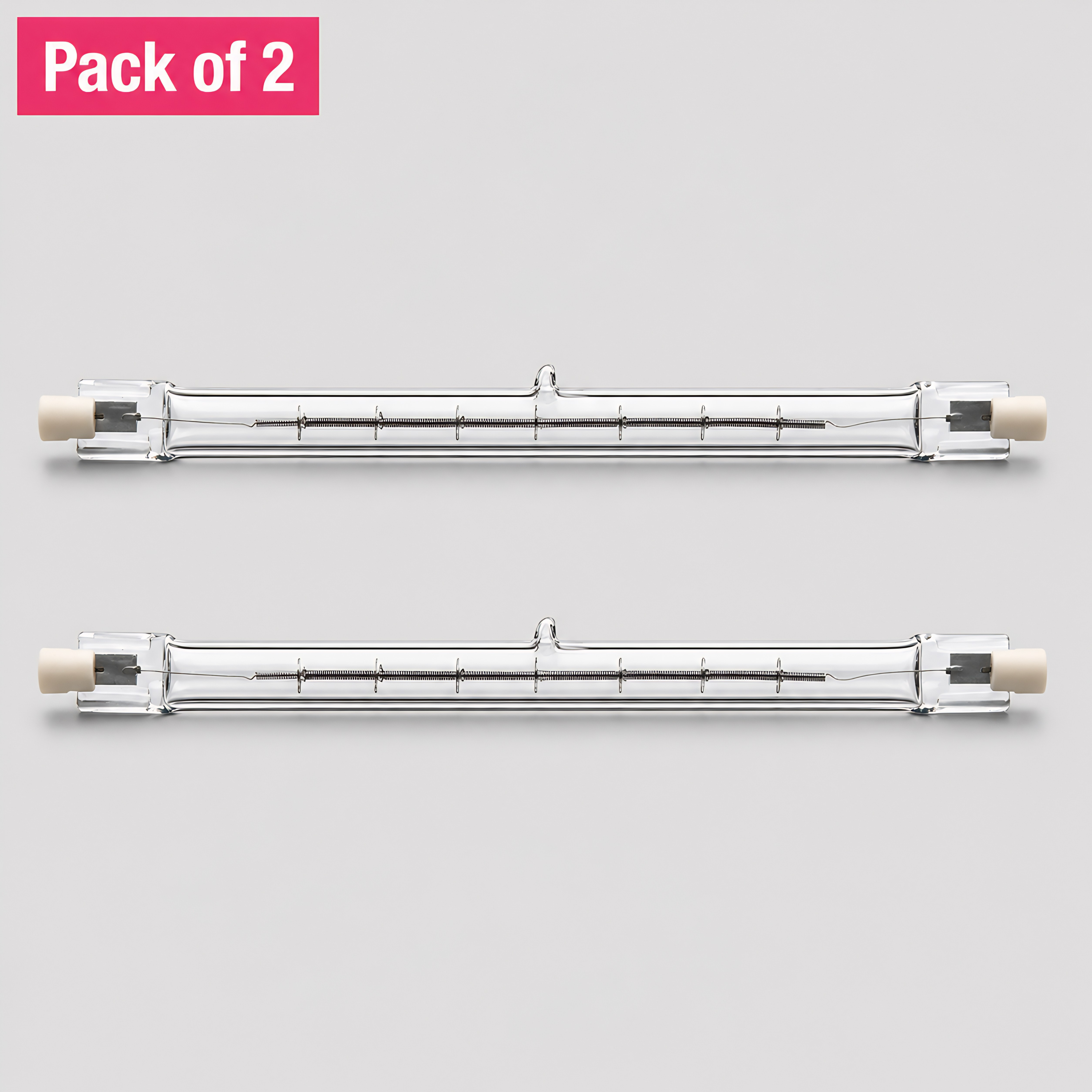 2 Pack : 150W Halogen Linear Bulb, 78mm, R7s Base, 240V, Warm White