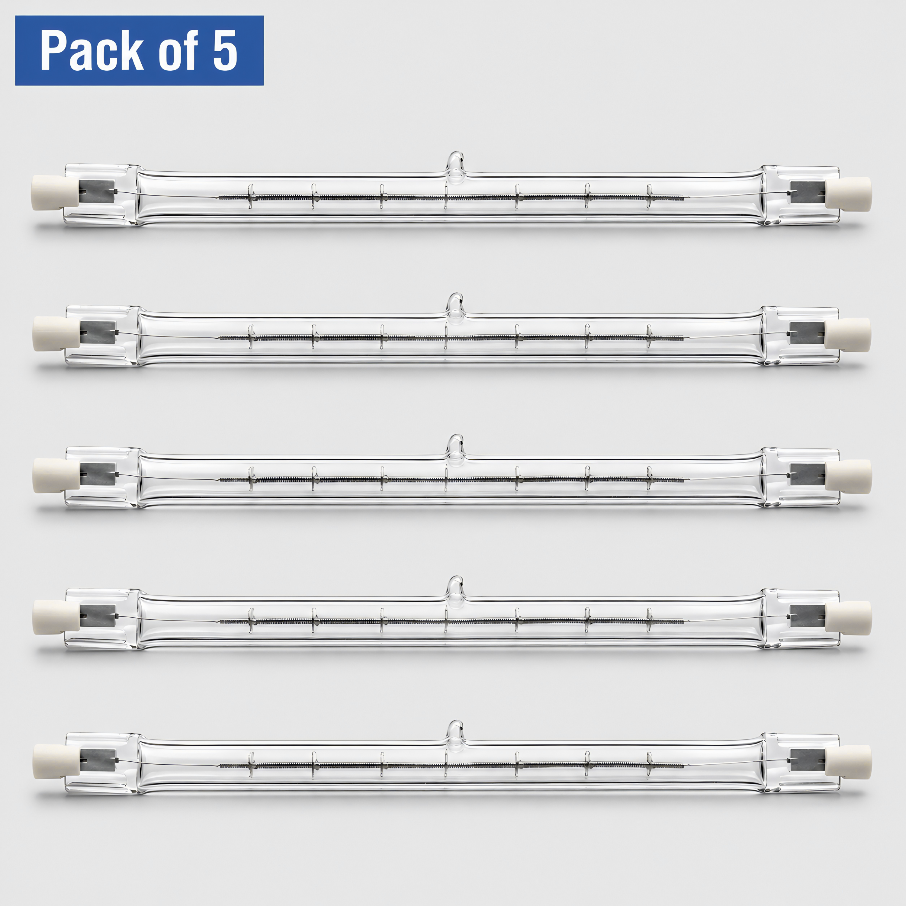 5 Pack 250W Halogen Linear R7s Bulbs 78mm 240V