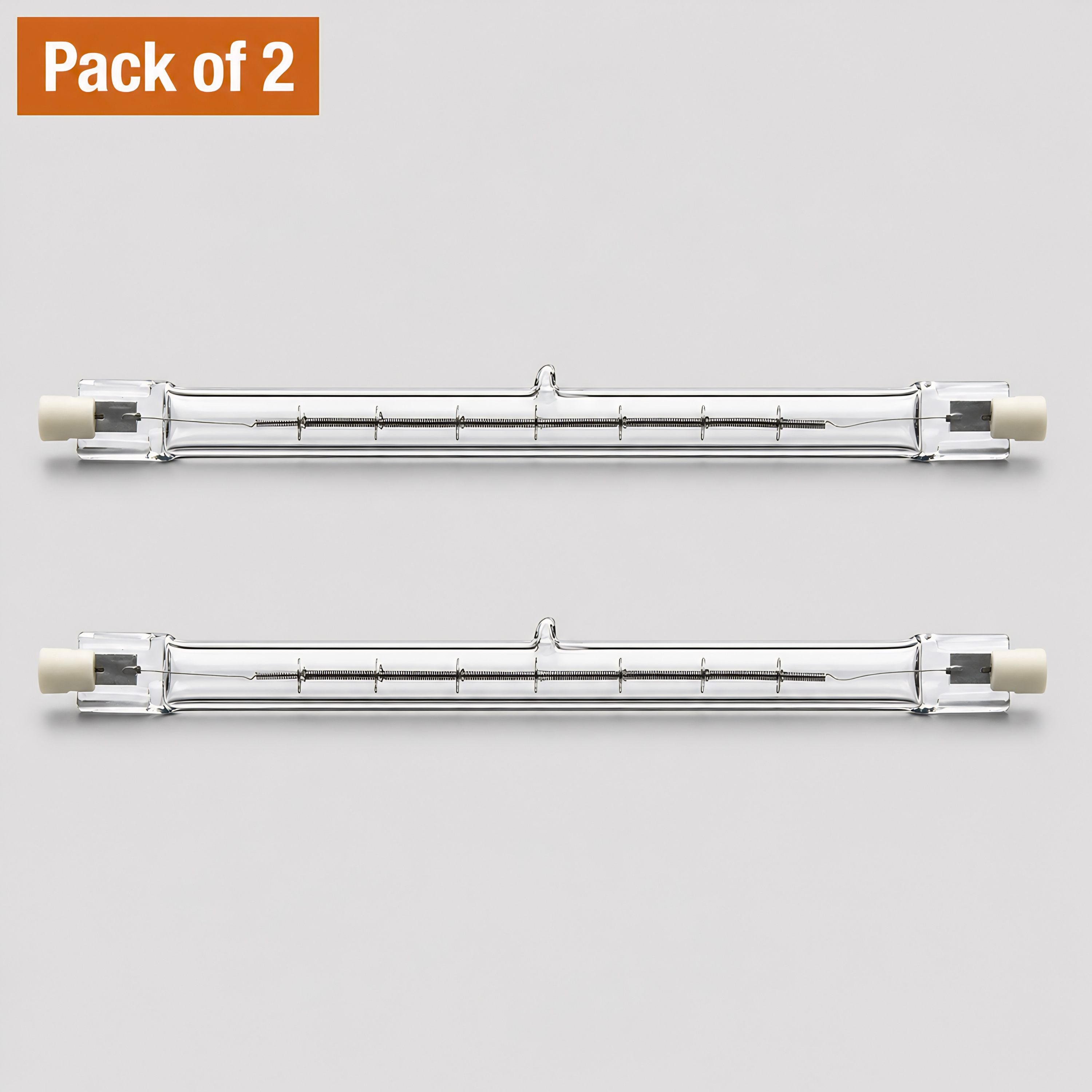 2 Pack 300W Halogen Linear R7s Bulb, 118mm, 240V