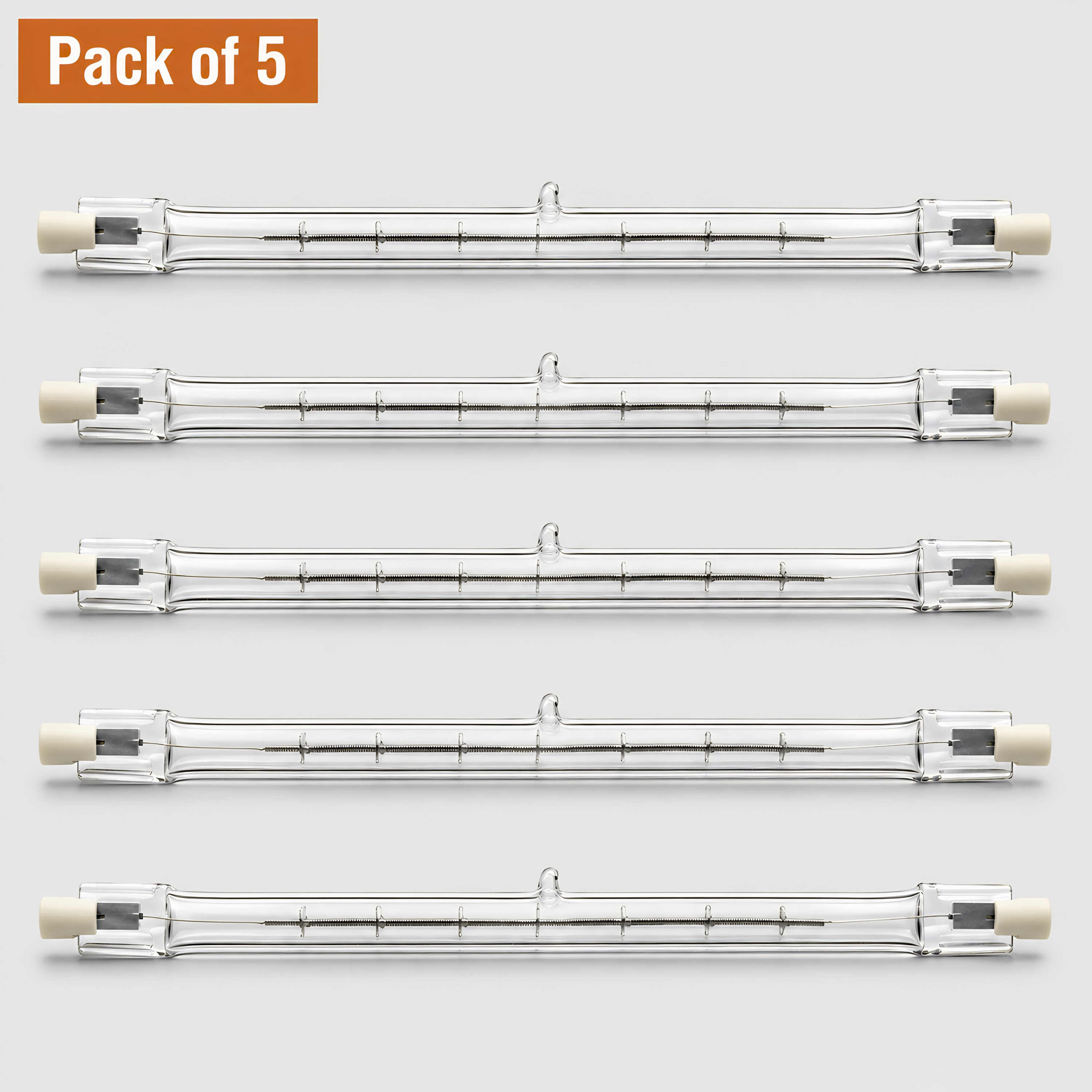 5 Pack 300W Halogen Linear R7s 118mm 240V Lamps