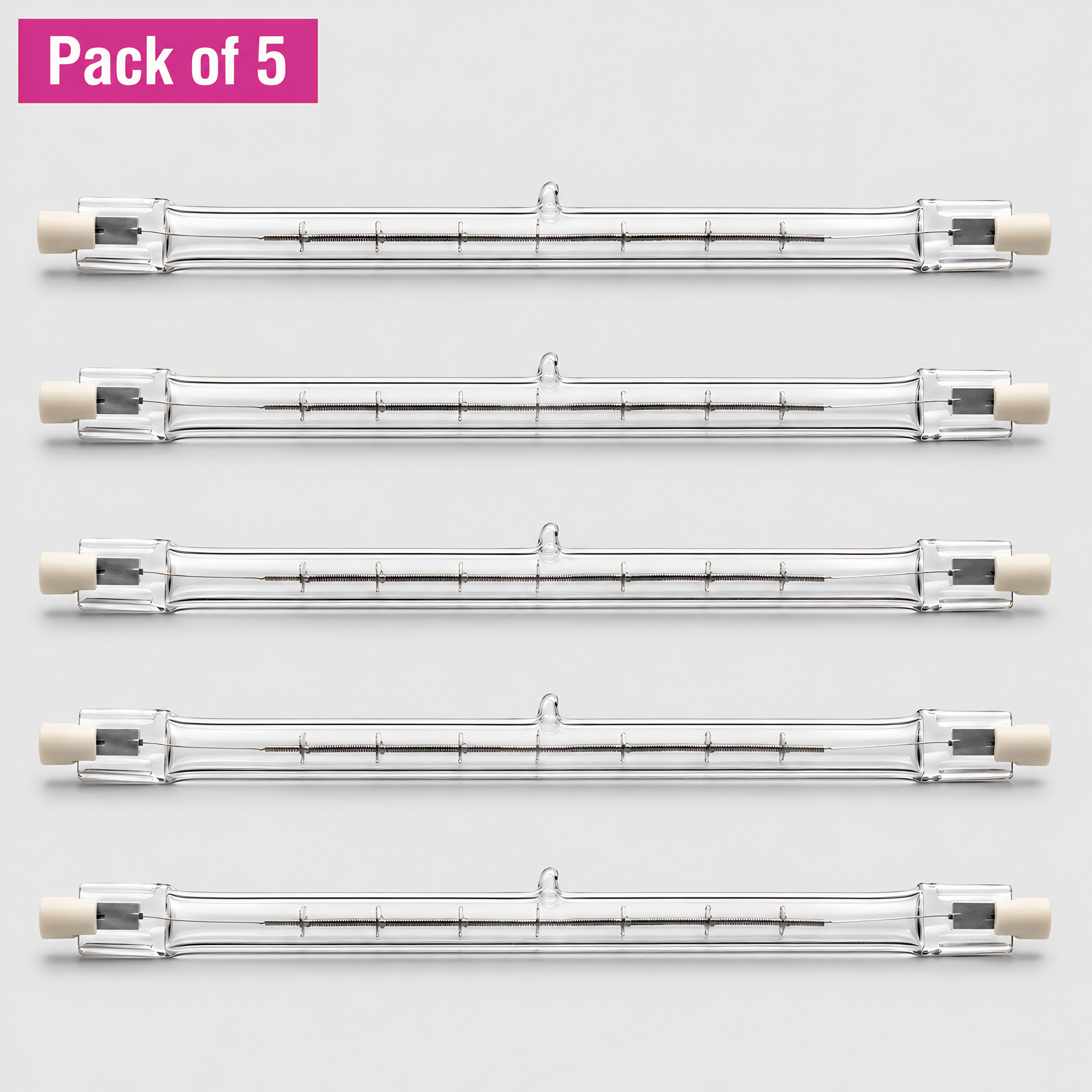 5 Pack 500W Halogen Linear R7s 189mm 240V Bulbs