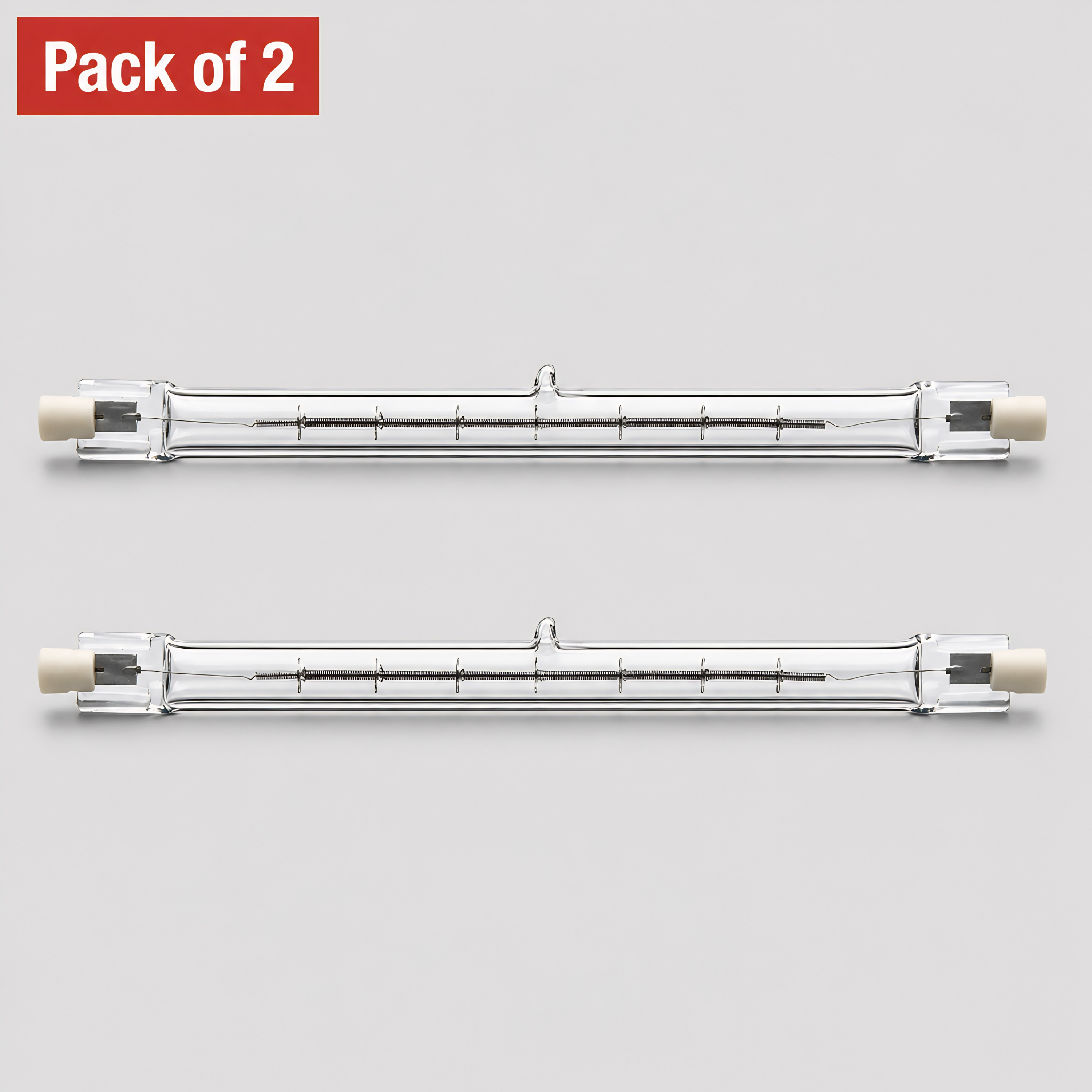 2 Pack 750W Halogen Linear Bulbs 189mm R7s 240V Warm White
