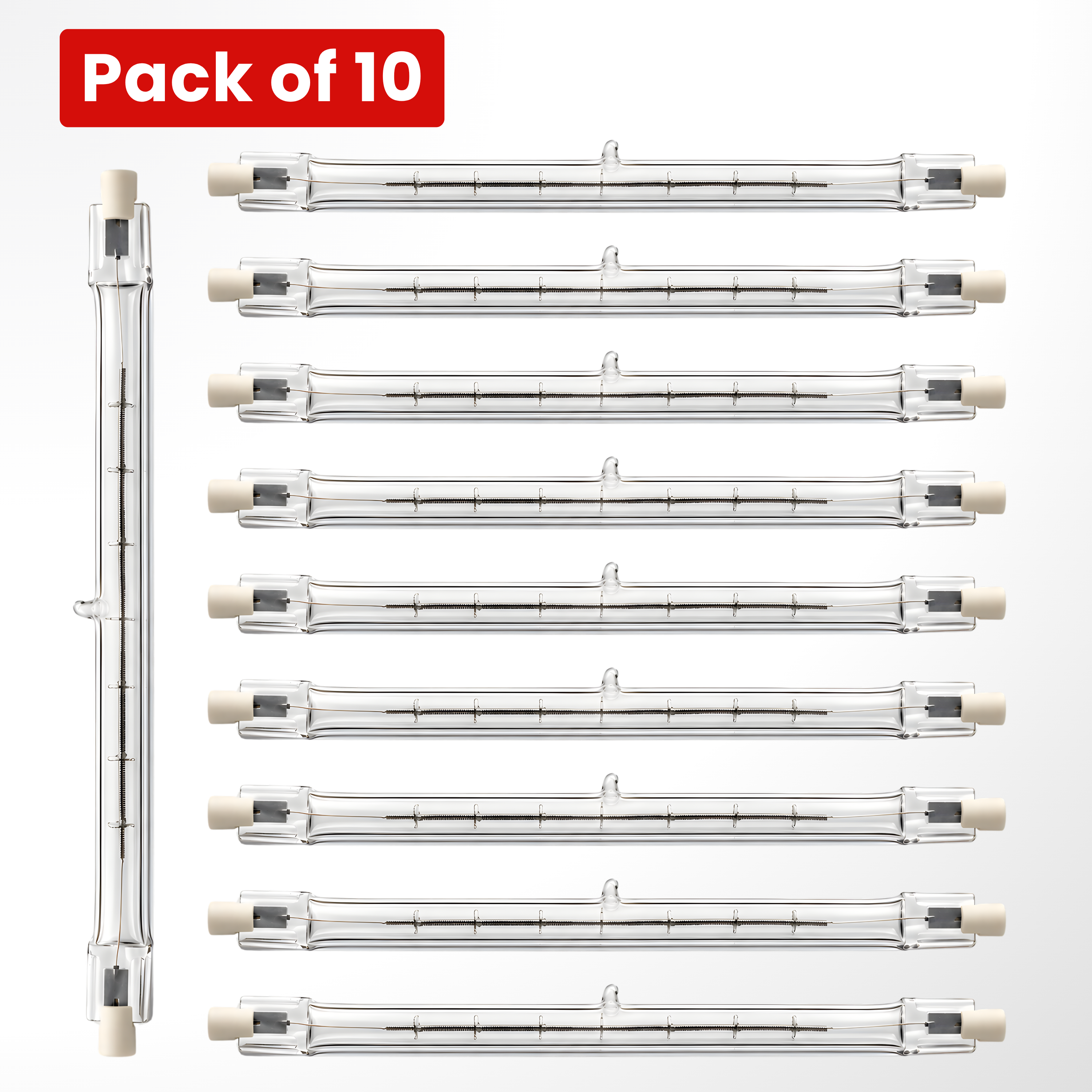 10 Pack 750W 190mm 220-240V Halogen R7s/RX7s Linear Light Bulb