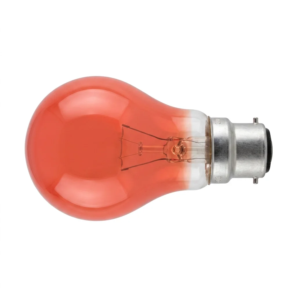 Crompton Lamps 25W GLS Light Bulb B22 Dimmable Colourglazed IP65 Red Bayonet Coloured