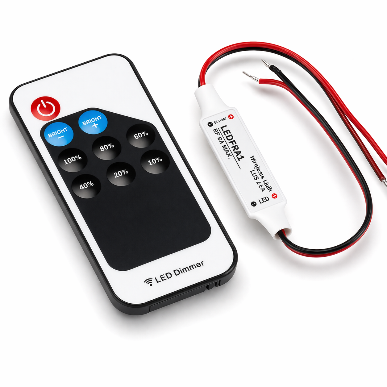KnightsBridge 12V / 24V In-line RF Controller and Remote - Dimmer Single Colour