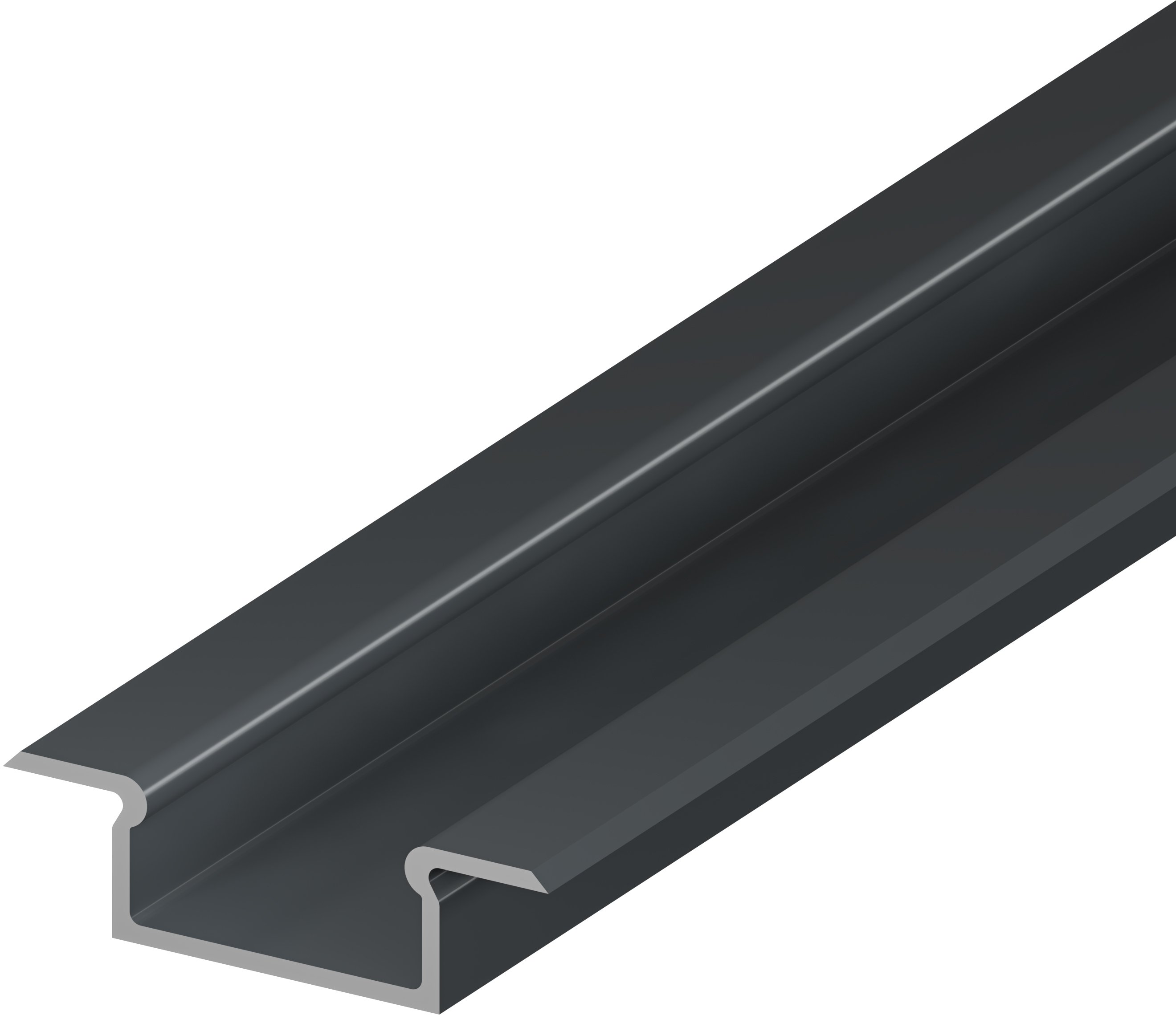 (25mm x 6.2mm) 2 Metre Recessed Anthracite Grey LED Profile P6-2
