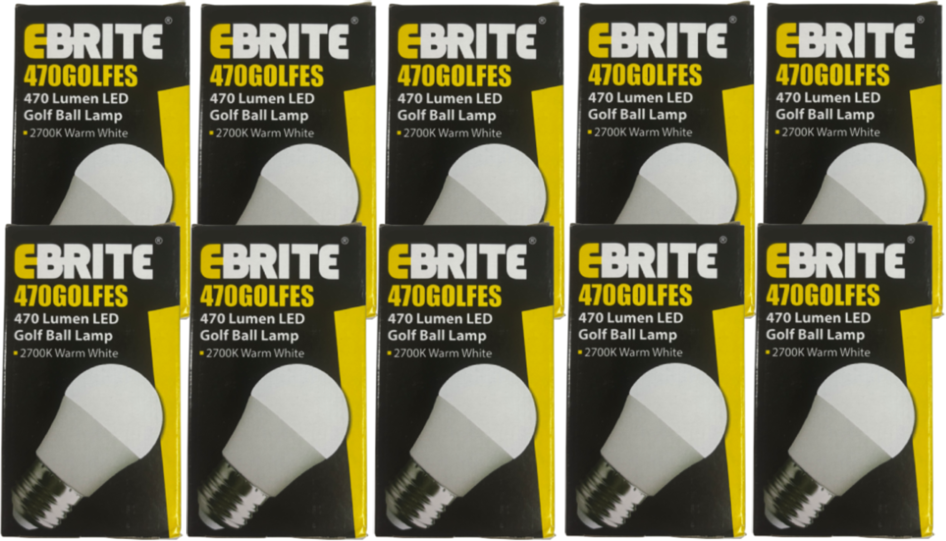 5.5W LED Golf Ball Lamp Very Warm White - 2700K (Pack of 10)