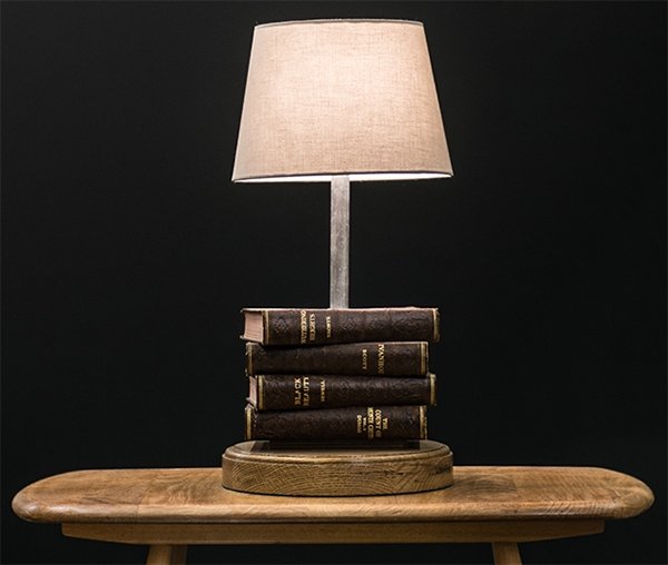 Book Lamp, Hamlet, Shakespeare - Unique Hand-Crafted Desk Table Accent, Upcycled Books with 2024 35mm film cartridges