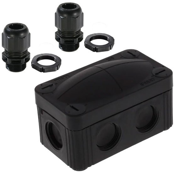 Wiska IP66 Waterproof Black Junction Box 85 x 49 x 51mm