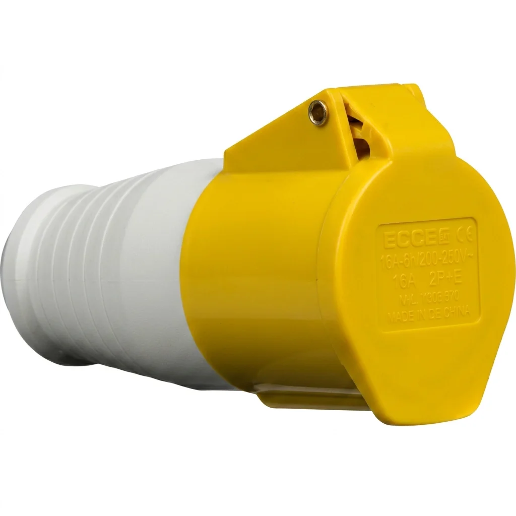 Knightsbridge 110V IP44 16 Amp Industrial Connector 2P+E Yellow